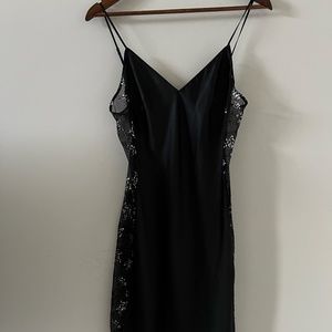 Victoria's Secret Sheer Side Sparkle Black Nightgown Size M